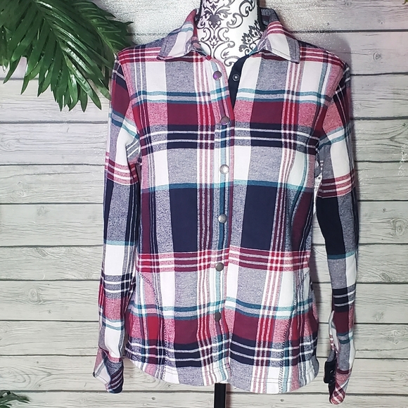 Orvis Fleece Lined Flannel Plaid Jacket sz Small - Picture 3 of 11